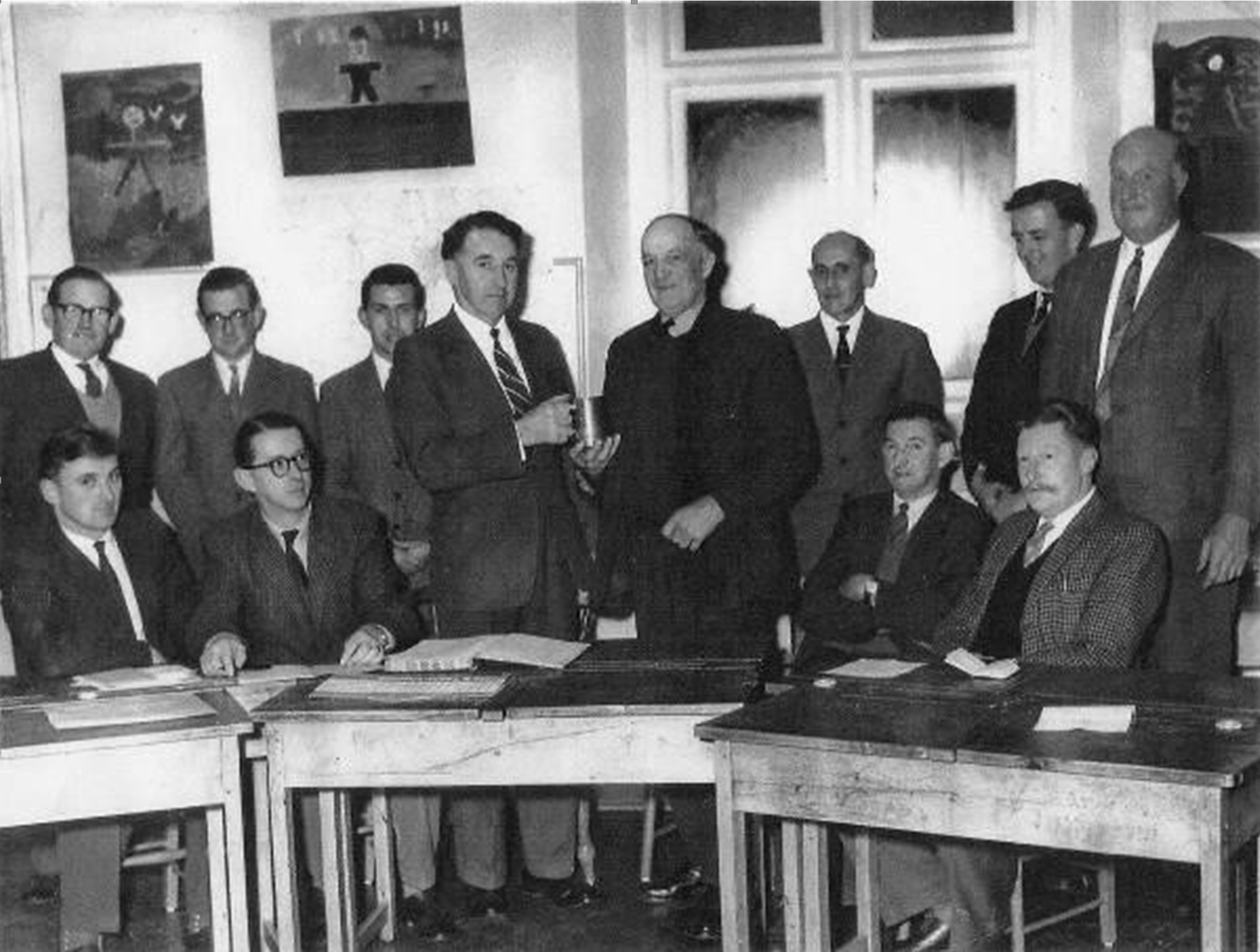 Figure 2 : MPC 1964 back row: George Hobbs, Ralph Carthew, Arthur Bryant, Reg Tape (Chairman), Frank Colwill, WR Manfield, John Walters, W Quance.  Frontrow: Trevor Down, John Davy (clerk),Maurice Moore, Bert Tape